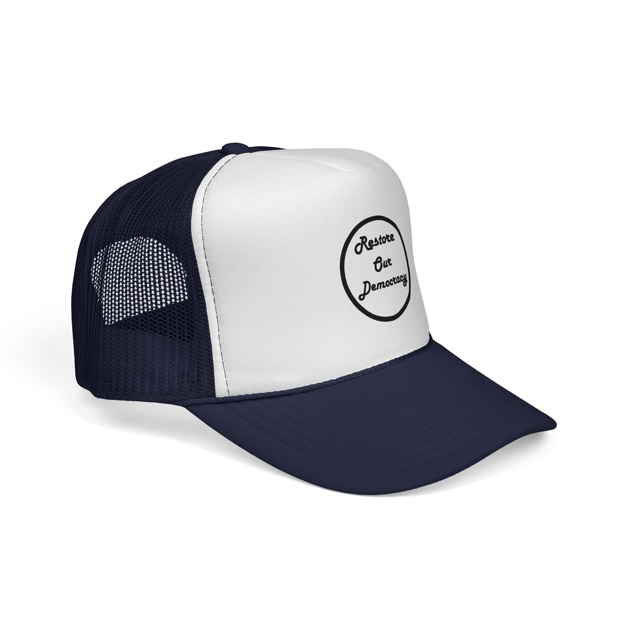 Restore Our Democracy — Political Statement Black Mesh Cap