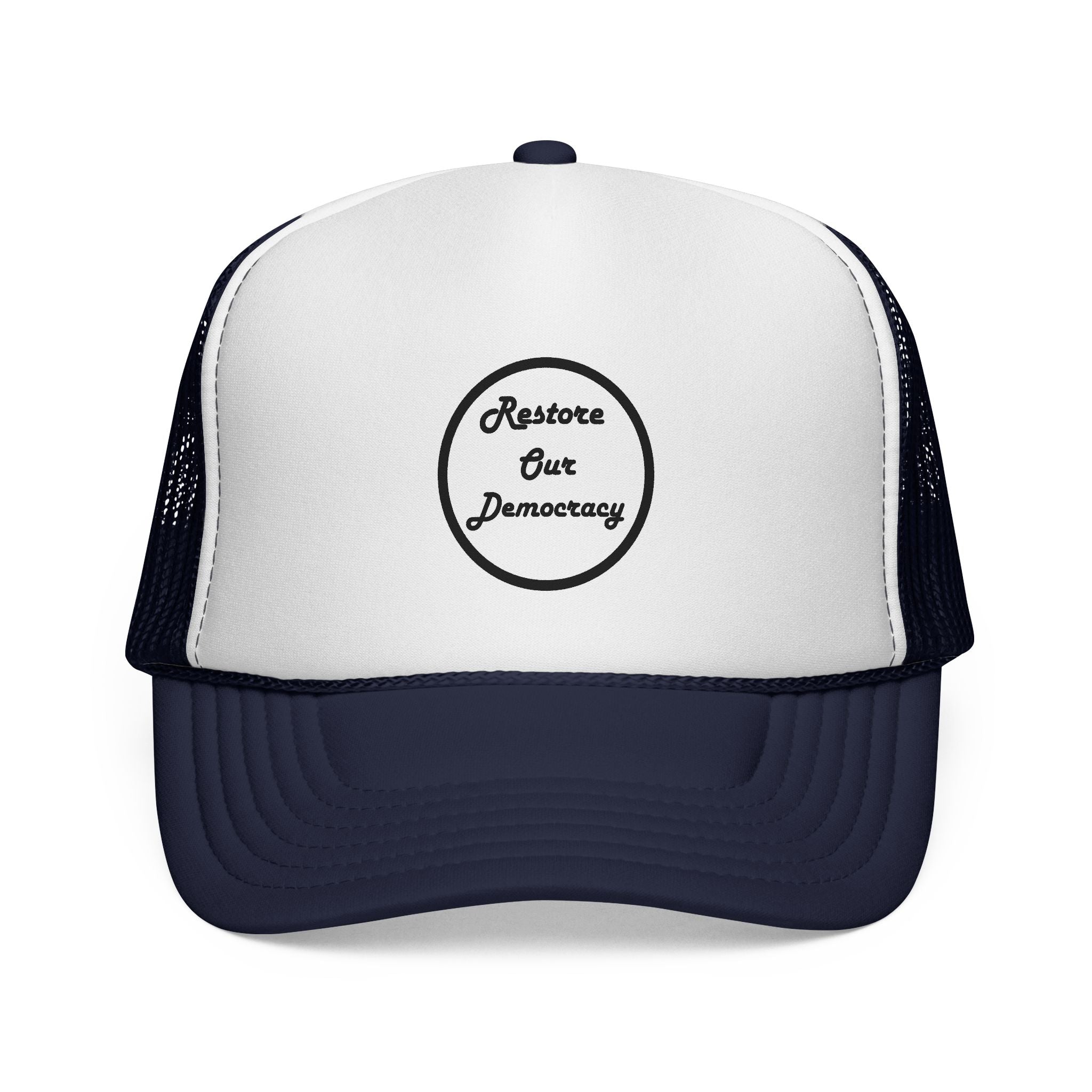 Restore Our Democracy — Political Statement Black Mesh Cap
