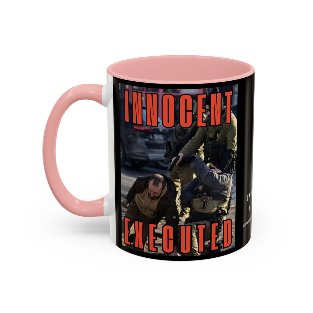 Innocent Executed- Restore Our Democracy Accent Coffee Mug — In Memory of Alex Piltti (11/15oz)