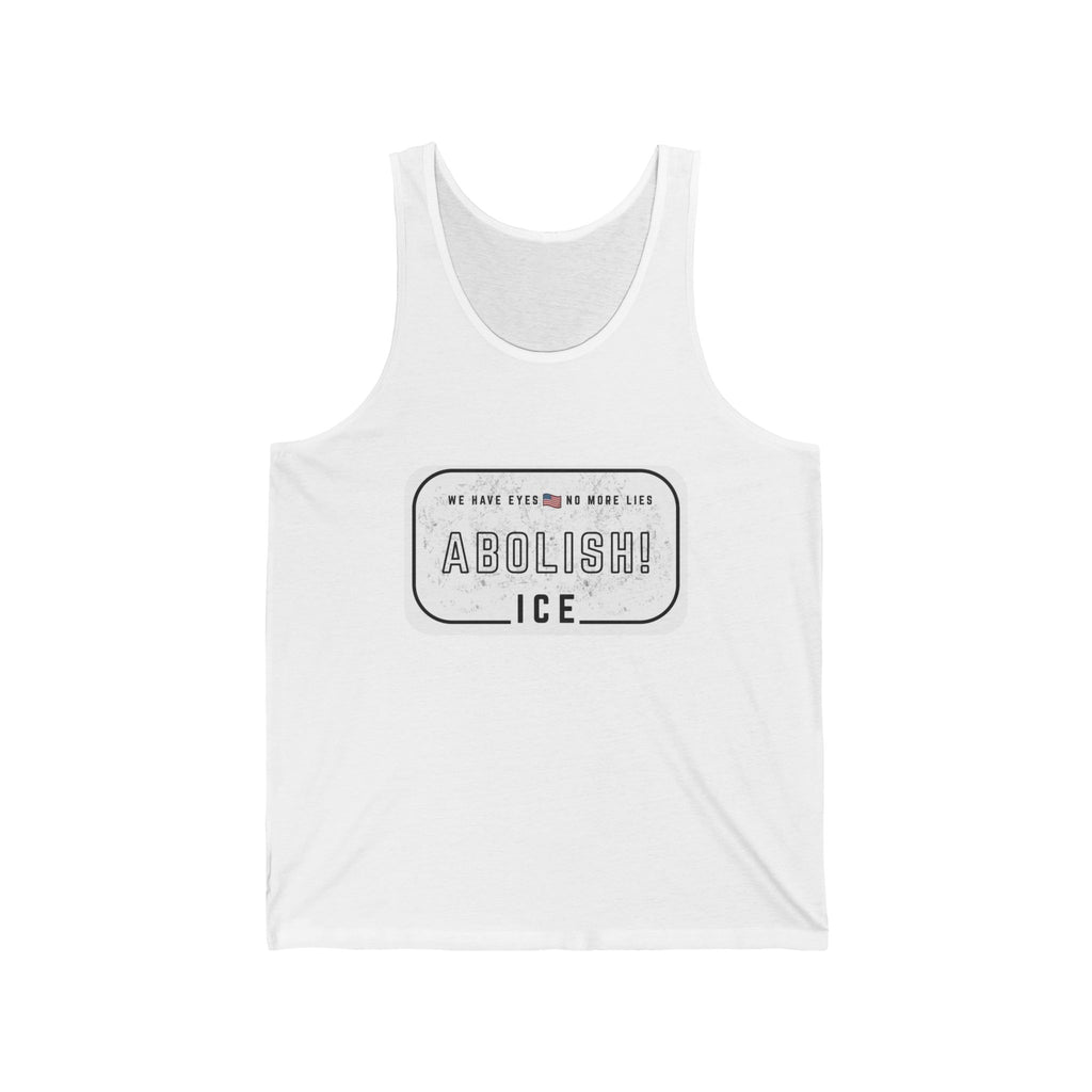 Abolish ICE Tank Top — "Restore Our Democracy" Political Protest Jersey Tank