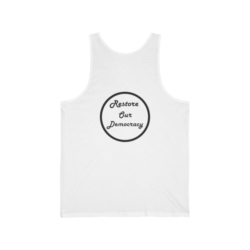 Abolish ICE Tank Top — "Restore Our Democracy" Political Protest Jersey Tank