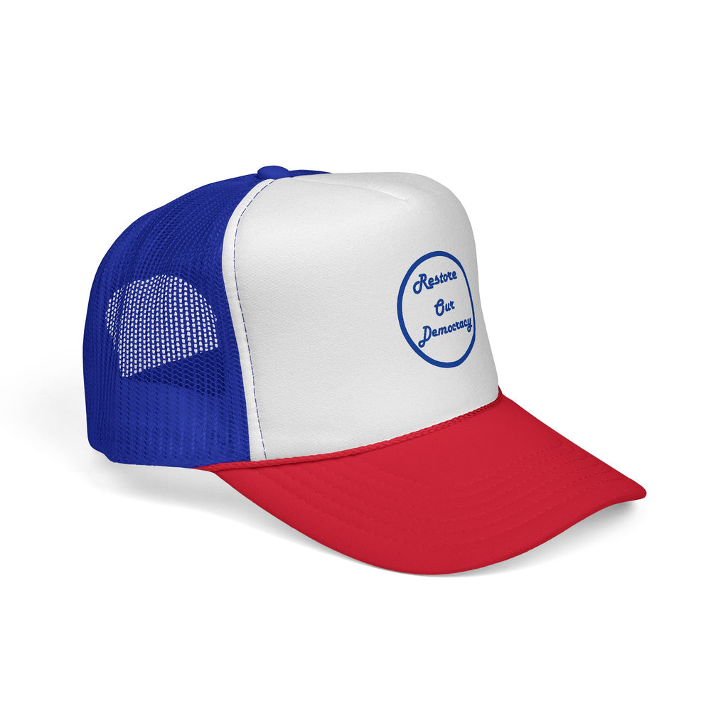 Restore Our Democracy - Political Statement Red White Blue Mesh Cap