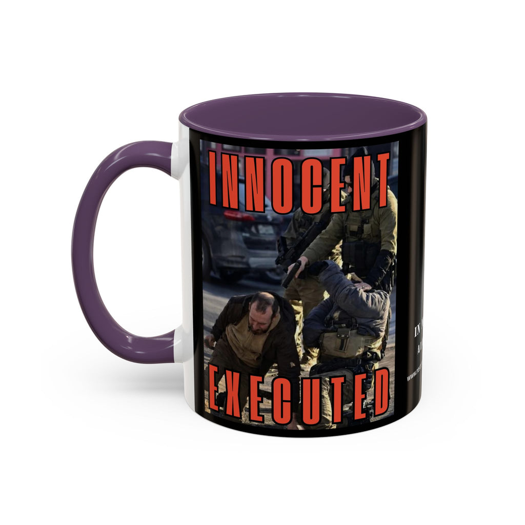 Innocent Executed- Restore Our Democracy Accent Coffee Mug — In Memory of Alex Piltti (11/15oz)