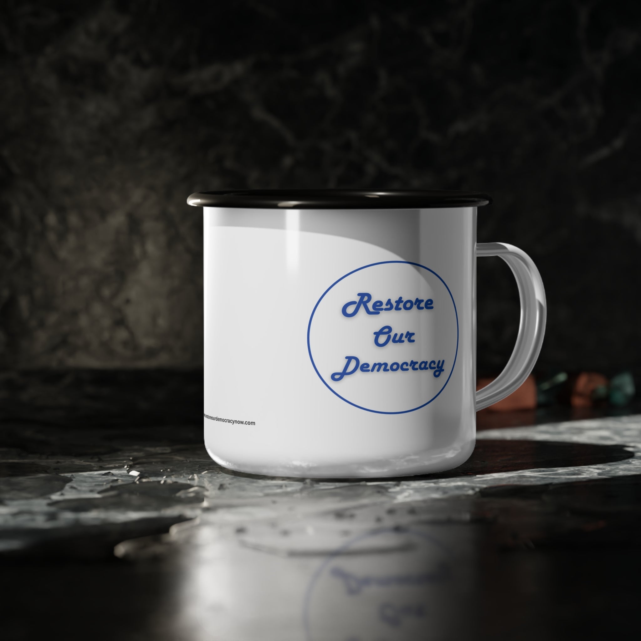 “Restore Our Democracy” Political Camping Mug