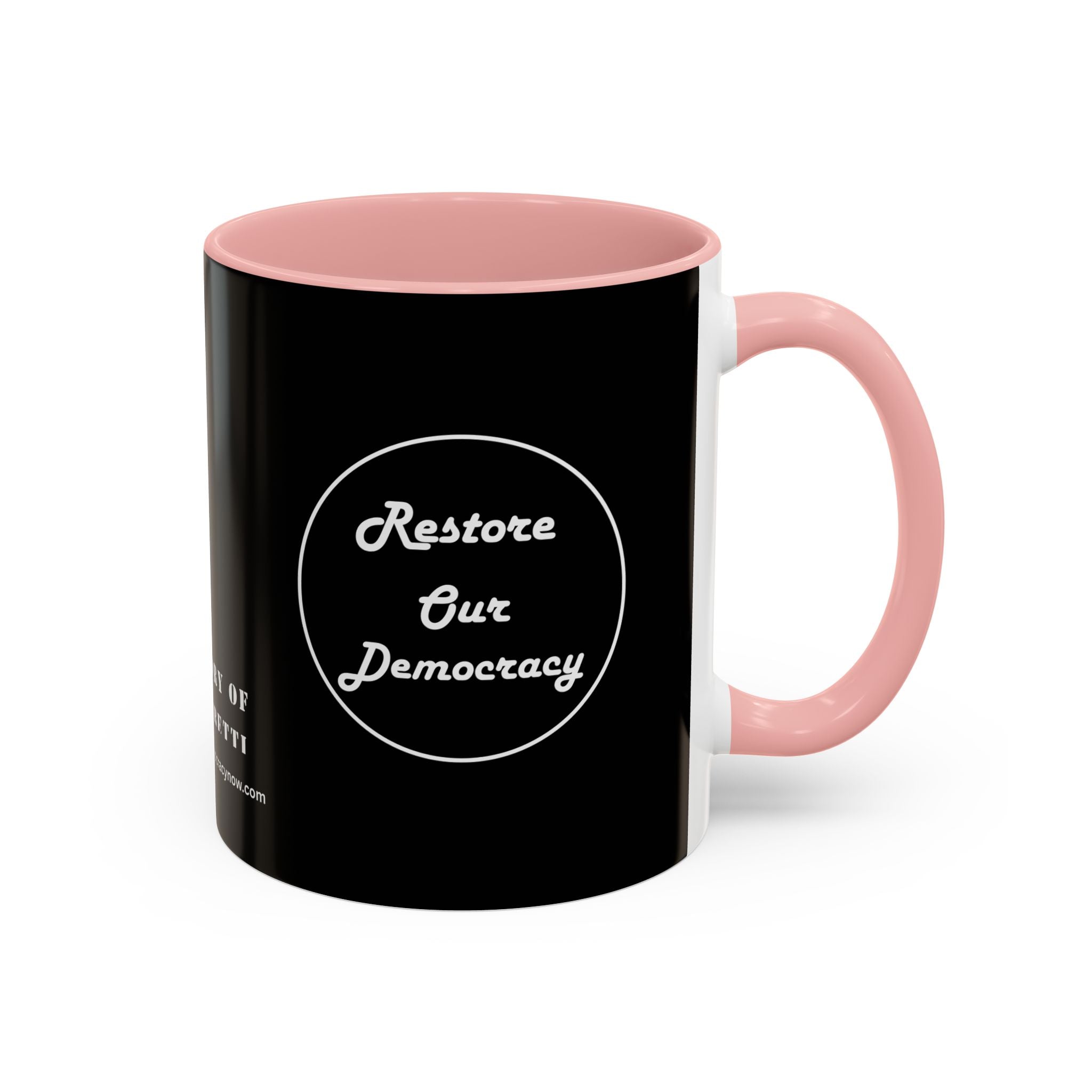 Innocent Executed- Restore Our Democracy Accent Coffee Mug — In Memory of Alex Piltti (11/15oz)