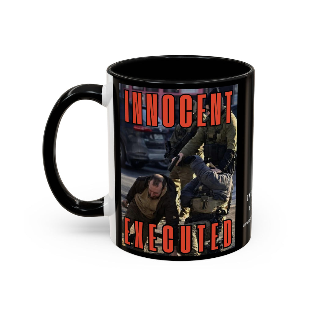 Innocent Executed- Restore Our Democracy Accent Coffee Mug — In Memory of Alex Piltti (11/15oz)