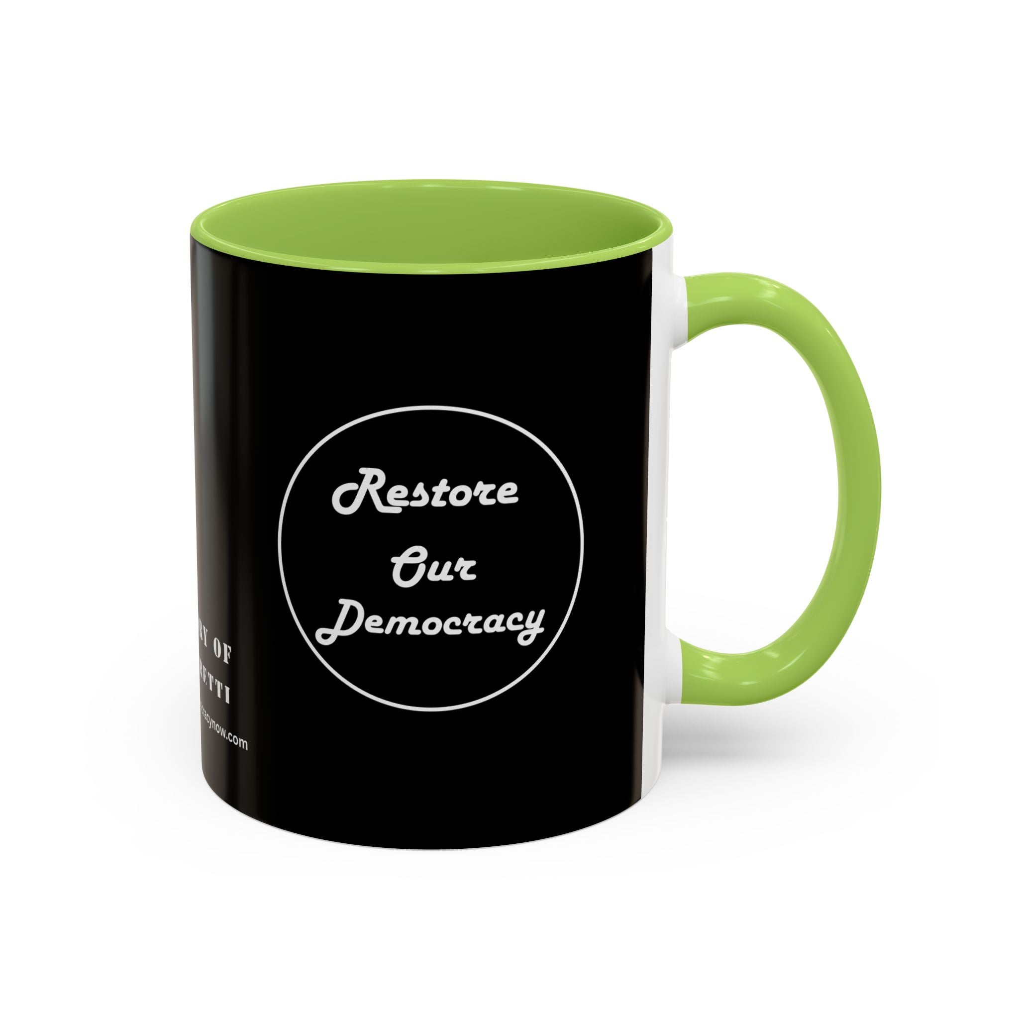 Innocent Executed- Restore Our Democracy Accent Coffee Mug — In Memory of Alex Piltti (11/15oz)