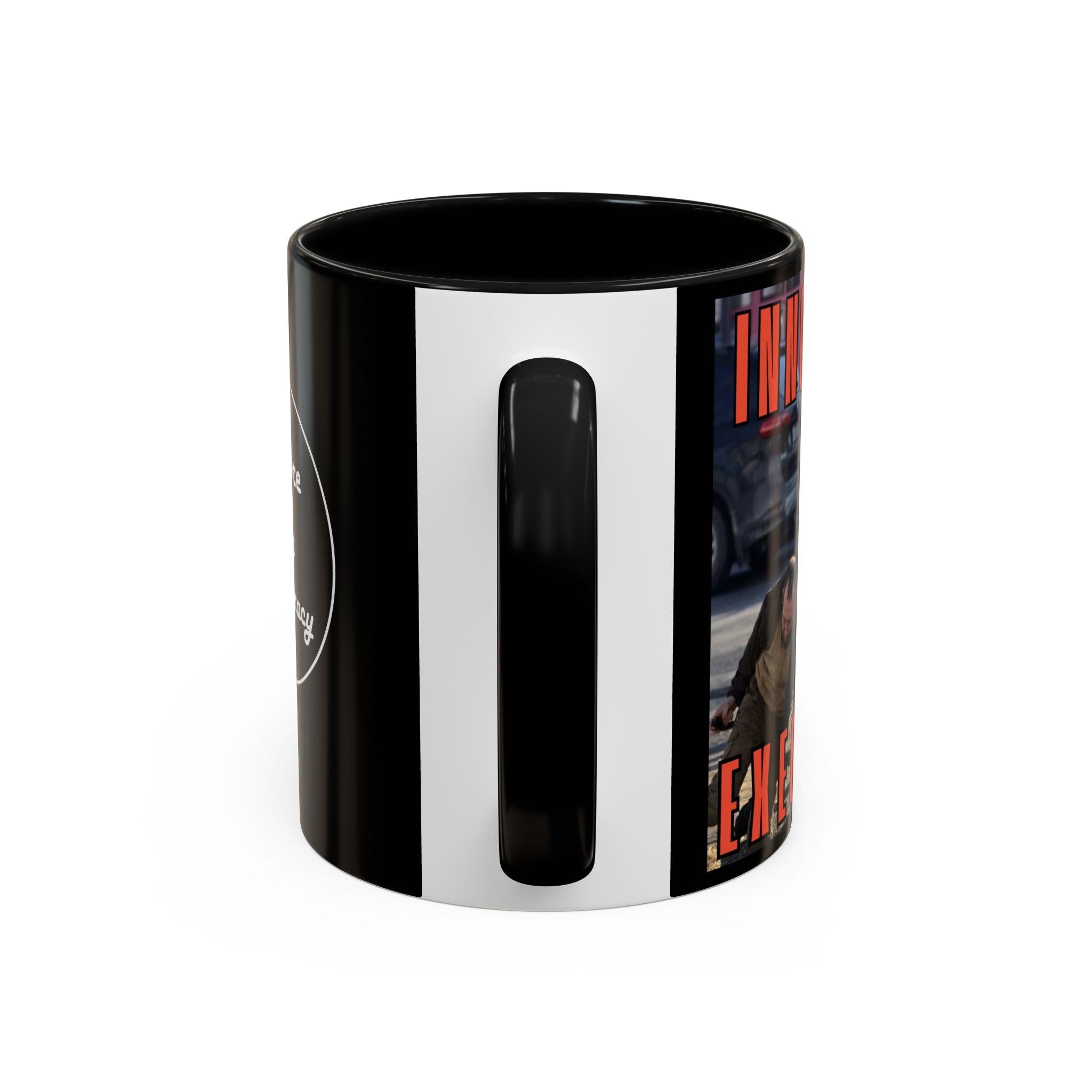 Innocent Executed- Restore Our Democracy Accent Coffee Mug — In Memory of Alex Piltti (11/15oz)