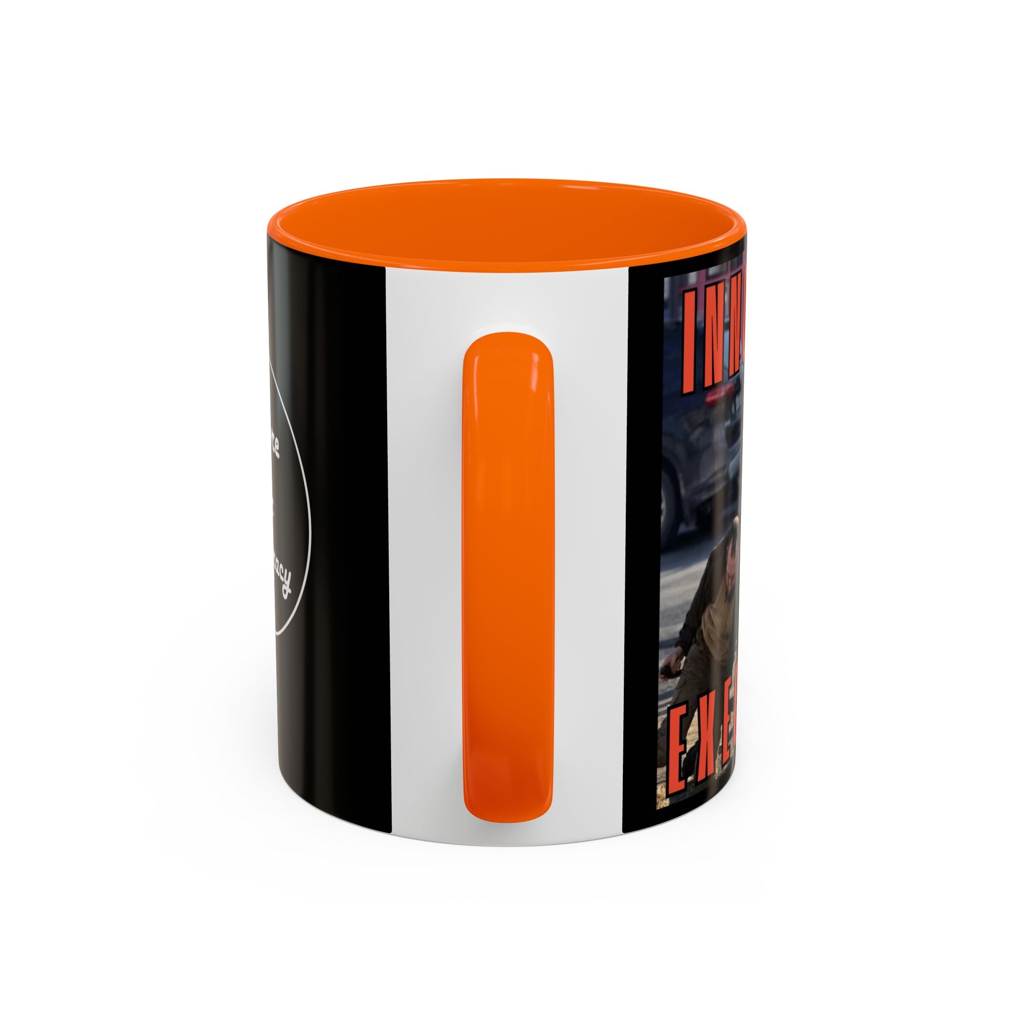 Innocent Executed- Restore Our Democracy Accent Coffee Mug — In Memory of Alex Piltti (11/15oz)