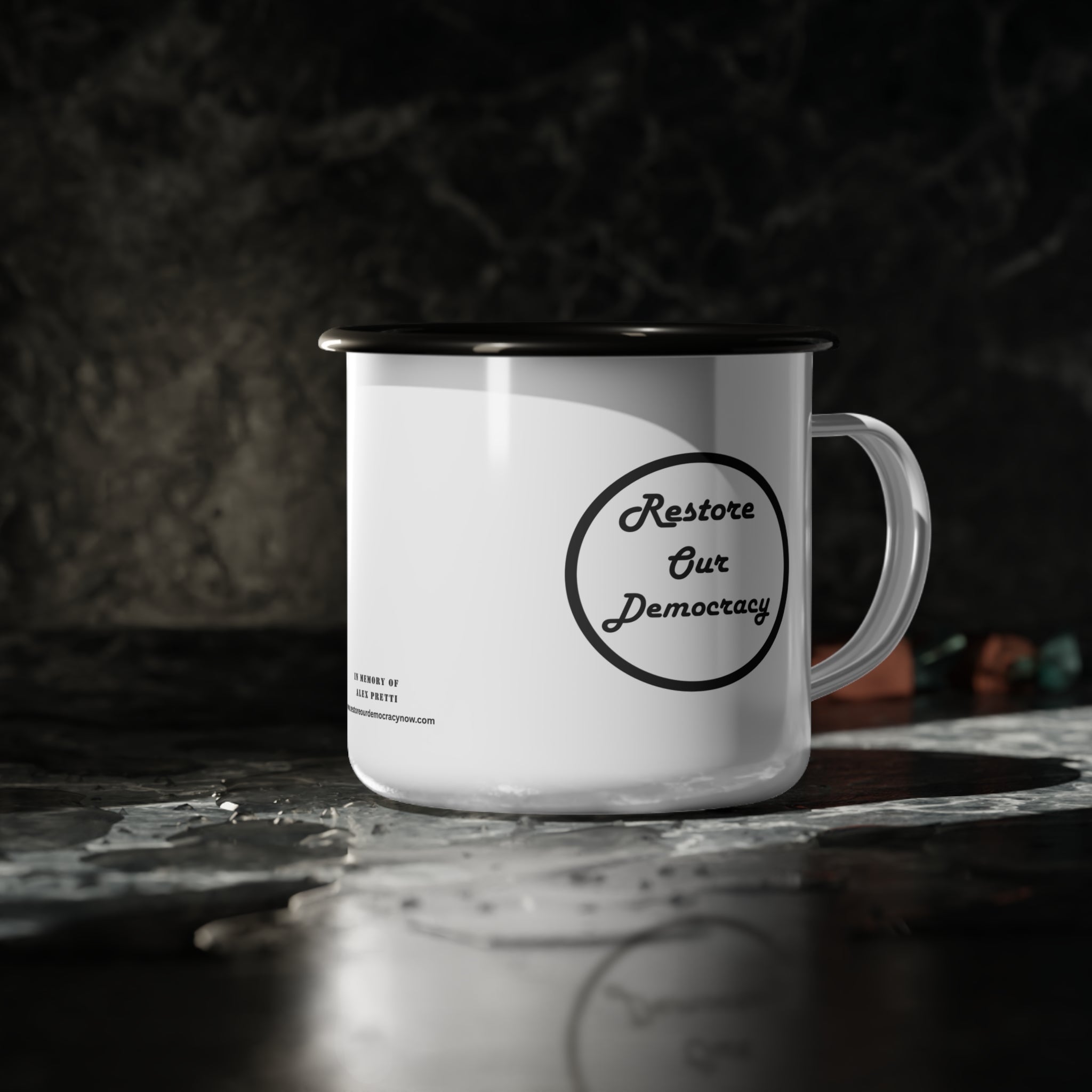 “Restore Our Democracy” Political Camping Mug