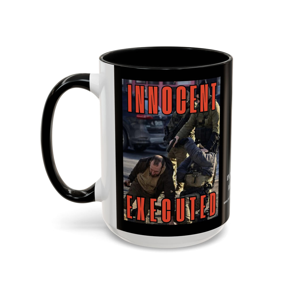 Innocent Executed- Restore Our Democracy Accent Coffee Mug — In Memory of Alex Piltti (11/15oz)