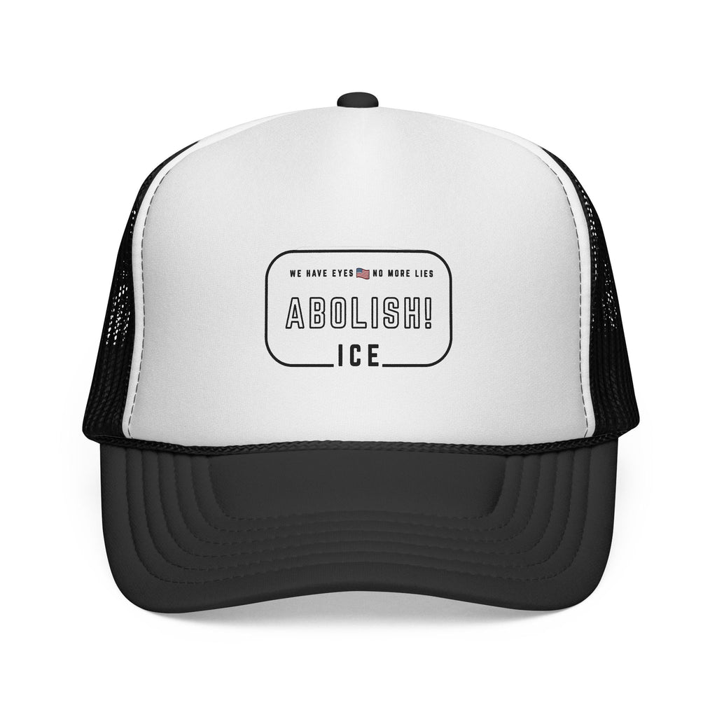Abolish ICE Trucker Hat — Political Statement Black Mesh Cap