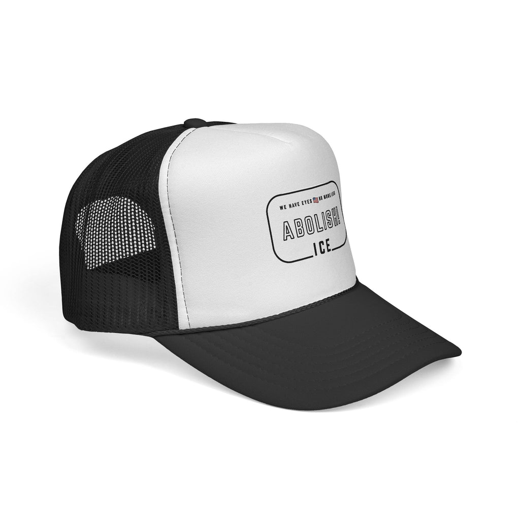 Abolish ICE Trucker Hat — Political Statement Black Mesh Cap